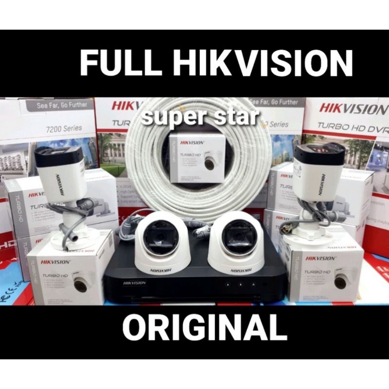 PAKET CCTV HIKVISION 4 CHANNEL 4 KAMERA 2MP 1080P