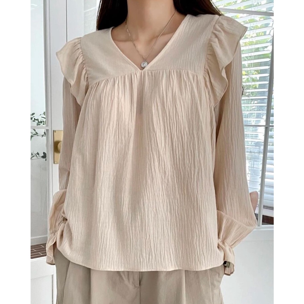 Alia Blouse Atasan Wanita Korean Style Crinkle Premium Blouse Wanita