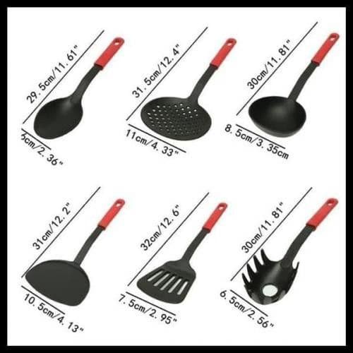 JT - Spatula Set 6 In 1 - Peralatan Tumis Masak Centong - Kitchen Tool 6IN1