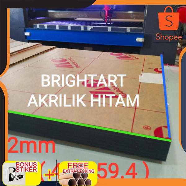 

Akrilik hitam A2 / Acrylic A2 hitam tebal 2mm ( 42cm x 59.4cm ) Elegan