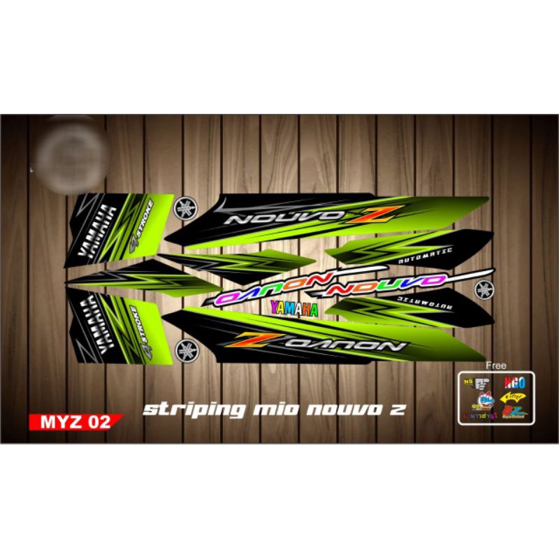 Striping lis sticker variasi Nouvo Z hitam hijau
