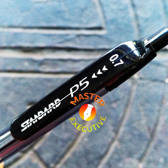 [Pak - 12 Buah] Standard P5 Black / Hitam Ballpoint 0.7 mm / Bolpen Cetak Cetek