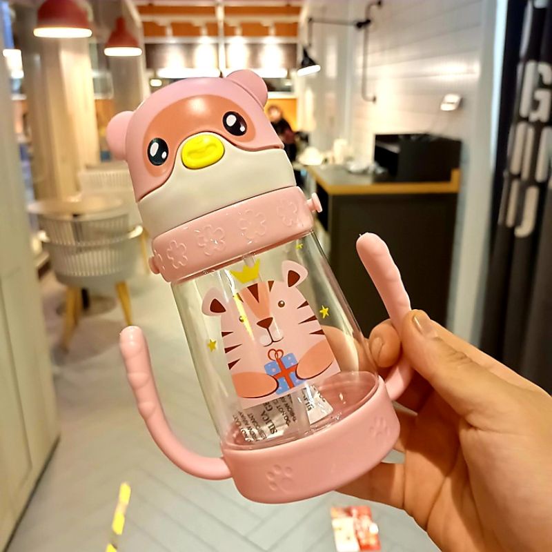 BOTOL MINUM / TEMPAT MINUM ANAK MOTIF ANIMAL DENGAN KAPASITAS 380ML LUCU DAN EKONOMIS