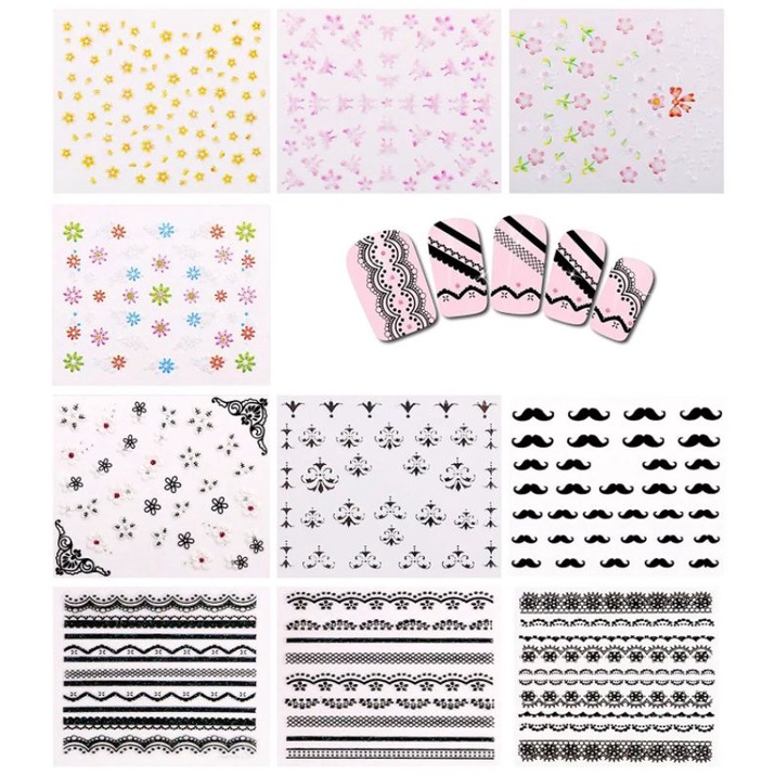 3D Nail Art/ Stiker Kuku 3D/ 3D Nail Seal/ Fimo/ Hiasan Kuku/ Aksesoris Kuku Palsu Nailart