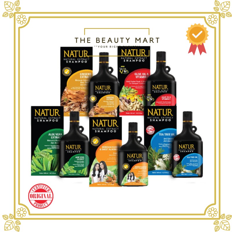 [BPOM] Natur Natural Extract Shampoo Ginseng Aloe Tea Tree | Natur Hair Mask | Natur Hair Tonic