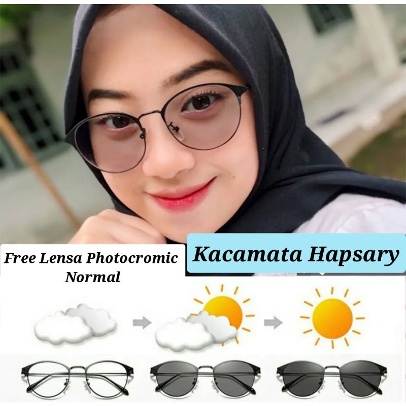 FRAME KACAMATA WANITA BEST SELLER 1920 + LENSA PHOTOCROMIC ( NORMAL ) NO MINUS &amp; RADIASI | FASHION