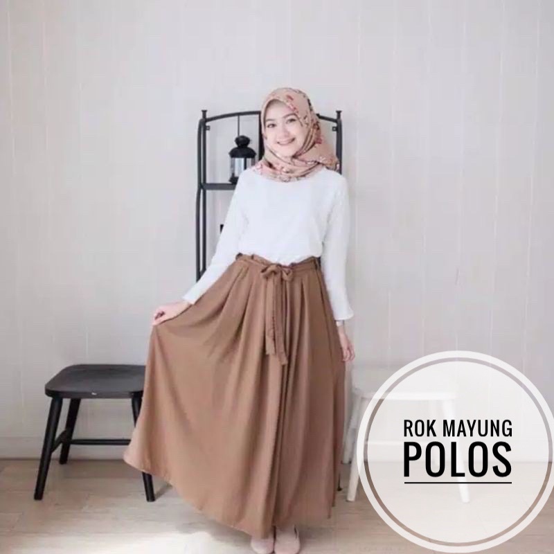 ROK BAWAHAN WANITA MAYUNG CRINKLE ADA SAKU ROK DAILY ROK SEKOLAH