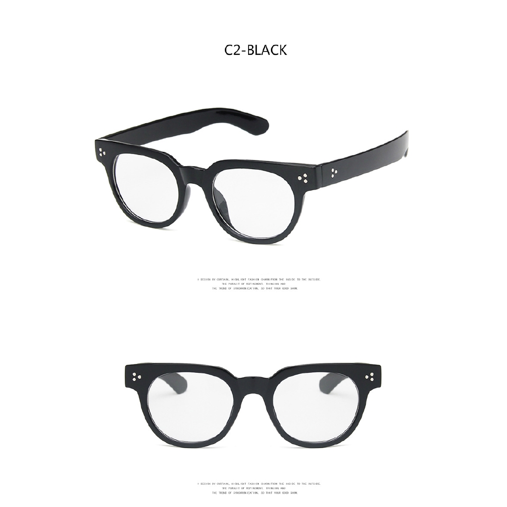 Fashionable metal hinge anti-blue light retro business literary thick frame glasses