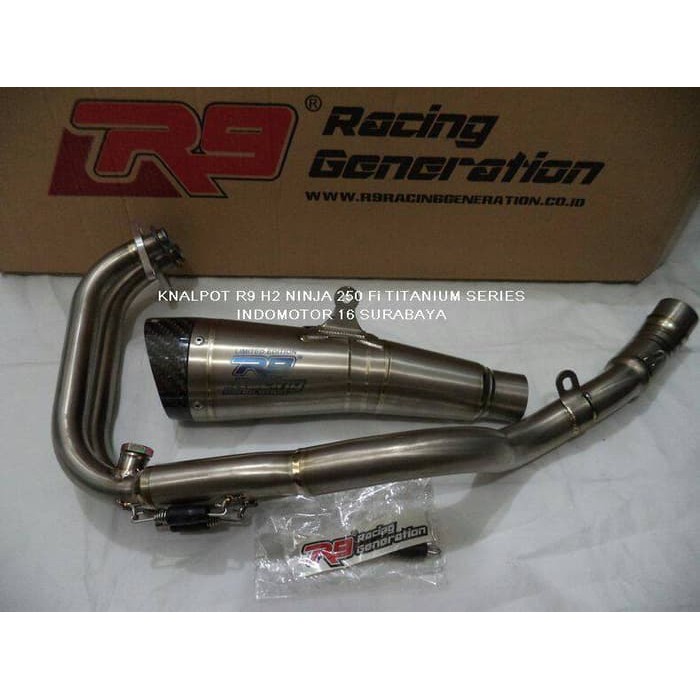 Knalpot R9 H2 Ninja 250 fi Full System Titanium Series