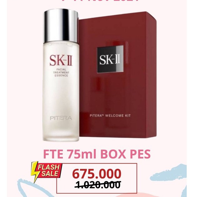 SK-II SKII SK2 SK II Facial Treatment Essence 75ml FTE 75 ML Pitera Kulit Wajah Muka Bersih Bersinar Klinclong Glowing Aura