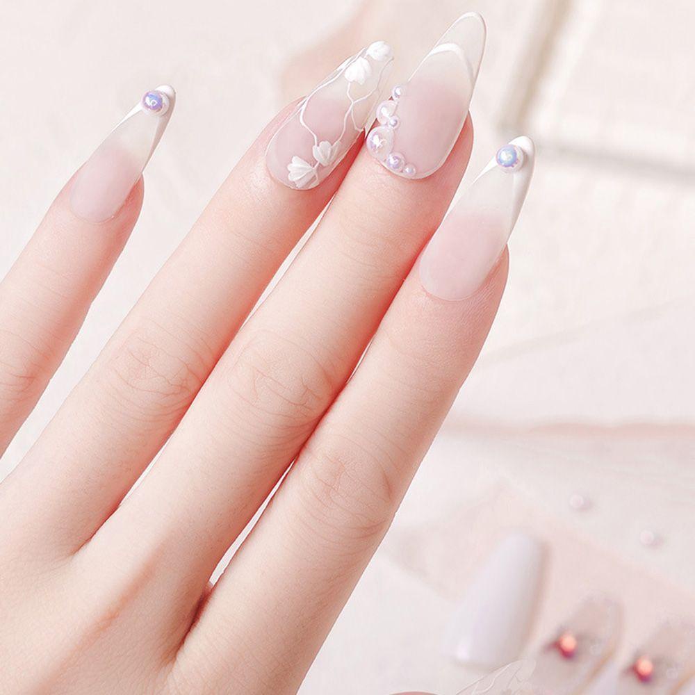 SKJK   Mutiara Nail Art Perhiasan Indah Simfoni Setengah Lingkaran Menawan DIY Kuku Ornamen