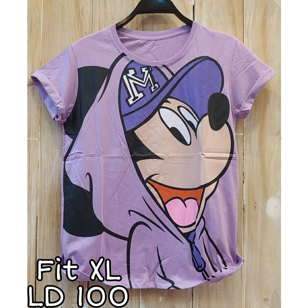 Kaos Wanita Fit XL LD 100 cm Lengan Pendek Baju Perempuan Distro Jumbo Oversize Bigsize Pakaian Tshi
