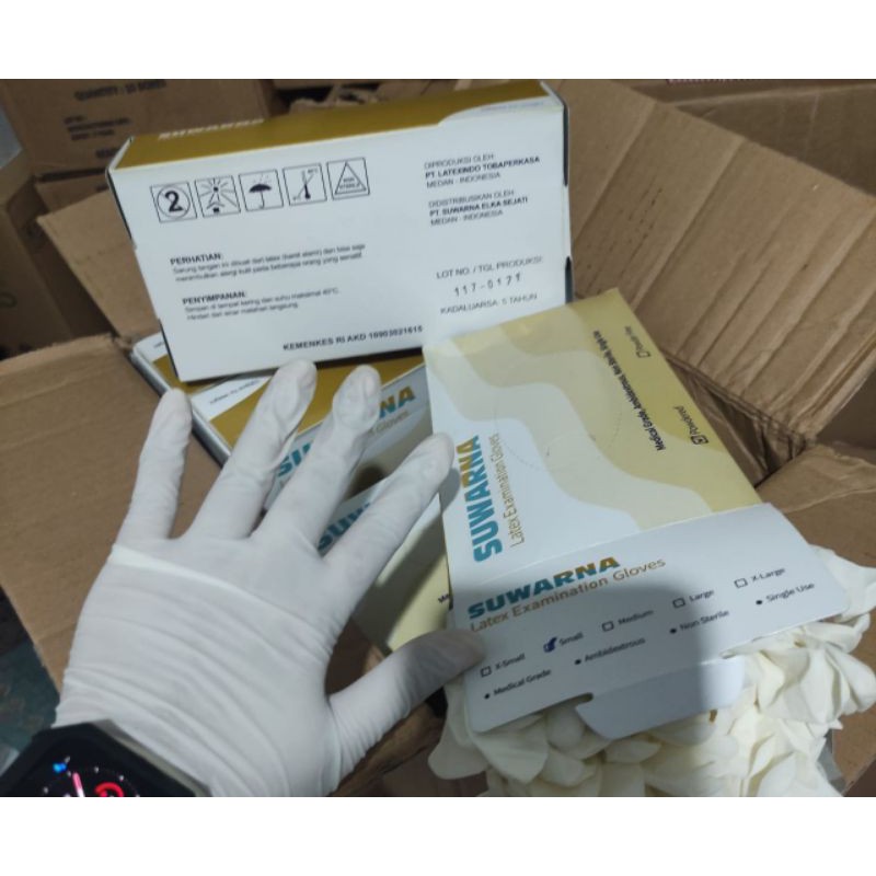 Sarung Tangan Latex Suwarna Powdered Kemenkes Harga Kartonan