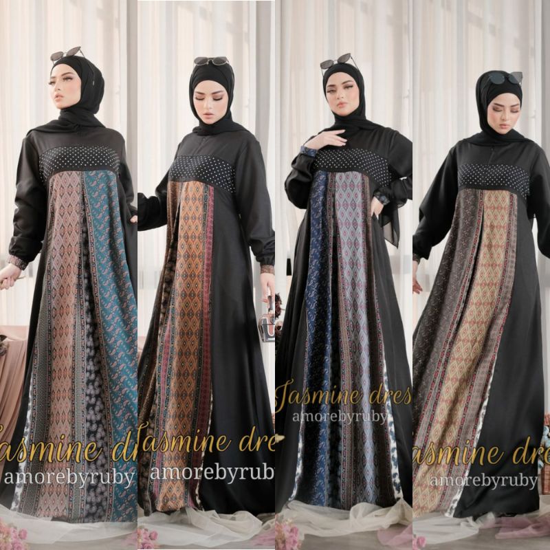 JASMINE DRESS ORI AMORE BY RUBY BAJU GAMIS DRESS WANITA MUSLIM TERBARU