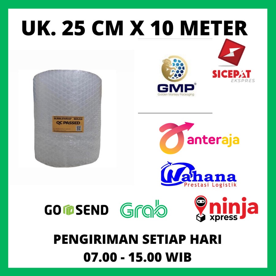 

Bubble Wrap Roll MURAH (10X25) Premium 10 Meter X 25 CM WARNA HITAM/PUTIH / GMP MURAH / BUBBLE WRAP TEBAL KINGSMAN 1