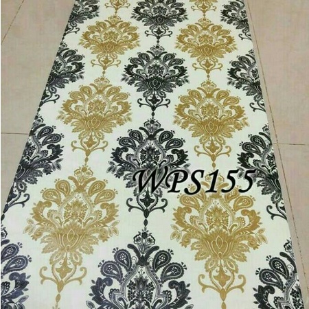 Wallpaper Sticker Batik Hitam dan Batik Emas uk 8m