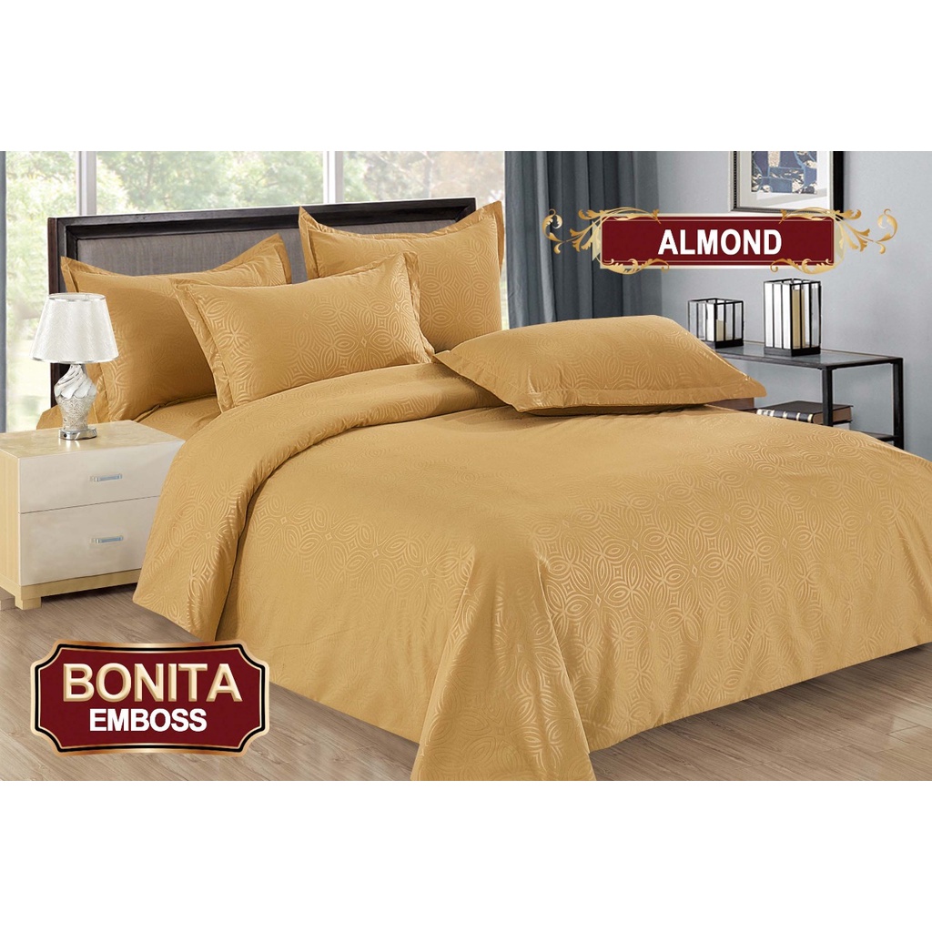 Ss Bedcover Set BONITA 180 POLOS EMBOSS Flat 180x200 Hotel King Size No 1 Bed Cover Mix Motif PART A