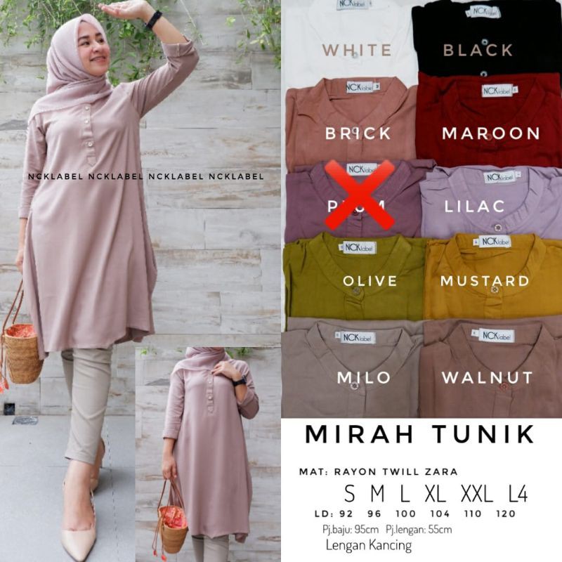Tunik Katun Rayon MIRAH TUNIK adem nyaman
