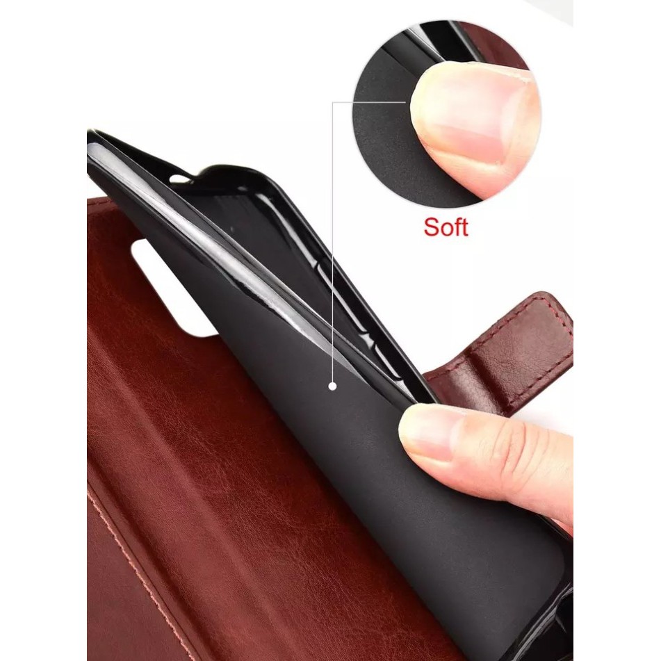 FLIP DOMPET LEATHER FLIP CASE FOR REDMI NOTE 9