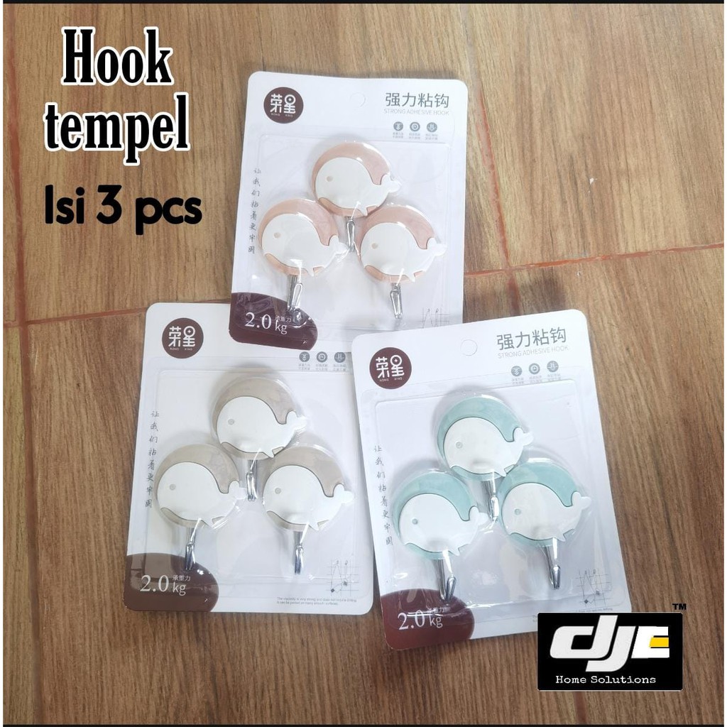 Gantungan Baju Hook Tempel Lucu isi 3 pcs