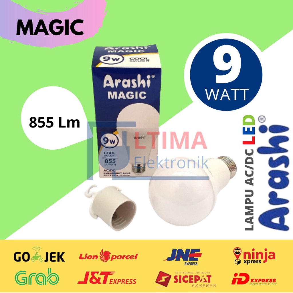 LED ARASHI MAGIC Lampu Bohlam Emergency 9W 12W 18W 9Watt 12Watt 18Watt