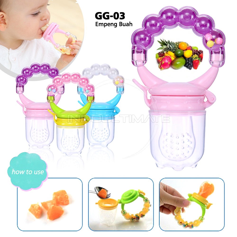 Gigitan Bayi Silikon Karet Empeng Dot Buah Bayi Baru Lahir GG-03 Empeng Rattle Empeng Dot Buah Anak 