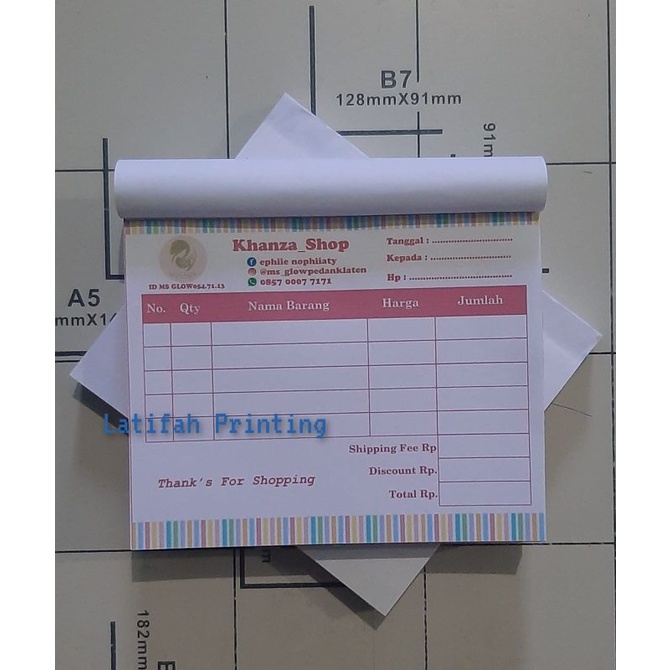 

Nota Custom/Nota Penjualan/Nota motif salur/Nota murah