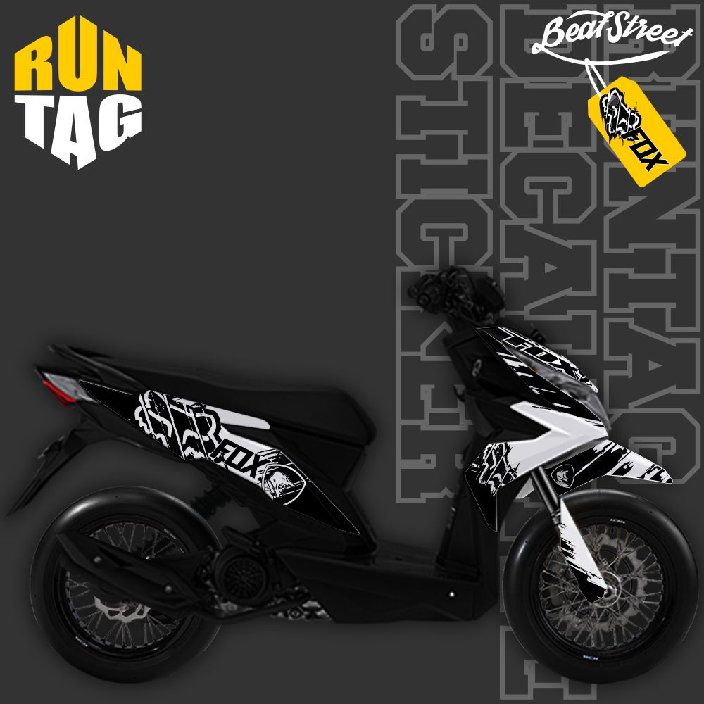 stiker decal striping motor beat street grunge fox