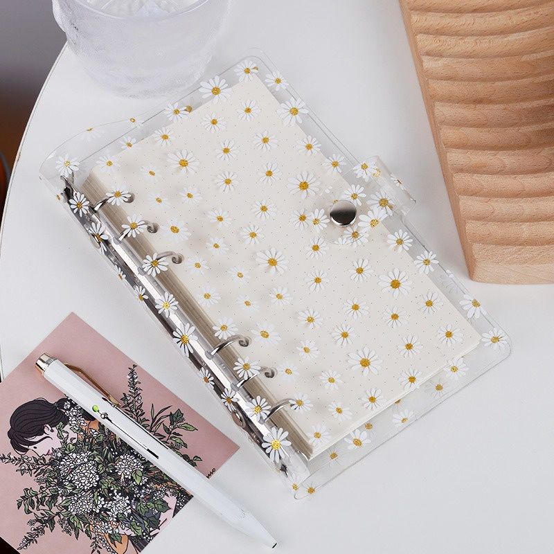 

Binder Motif Bunga Daisy A6 6 Ring / Glitter Gold Lucu Cute Aesthetic Estetik