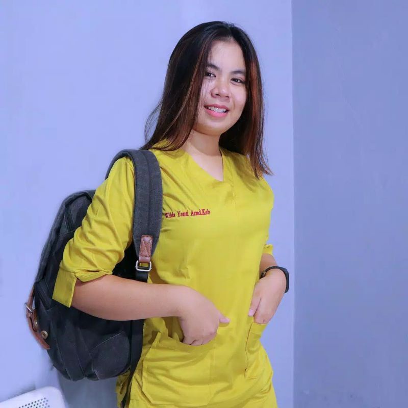 Baju OK warna Lime Tua / Mustard +Bordir