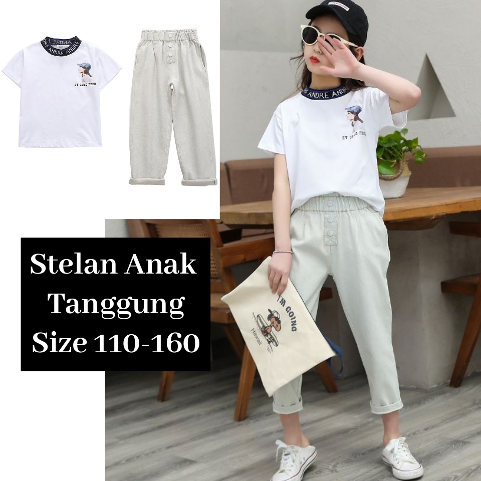 (LOLI-JKT)BS-172 STELAN ANAK MOTIF LEHER ANDRE ET COLO SIZE 110-160