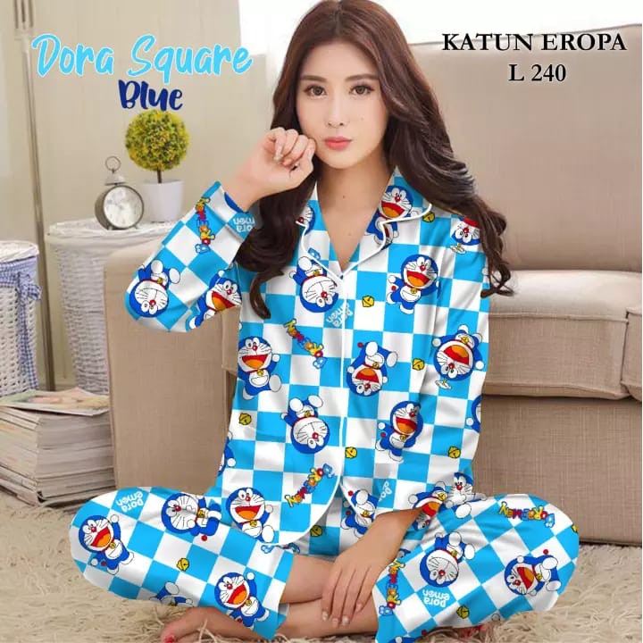 BJ-Piyama PP XXL Wanita Dewasa Murah - Baju Tidur Lengan Panjang-2