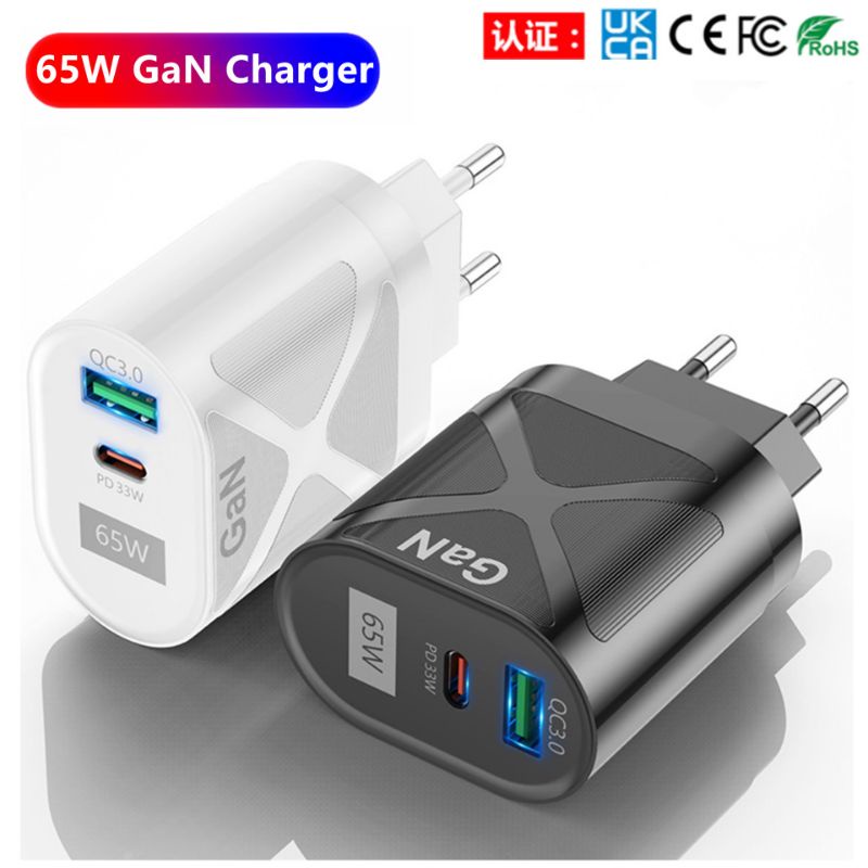 Charger Fast Charging PD Quick Charge 3 65Watt Total GaN Teknologi Cool Charge