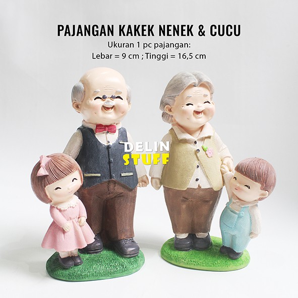 Kado Pajangan Kakek Nenek Cucu Patung Akong Ama Shopee Indonesia