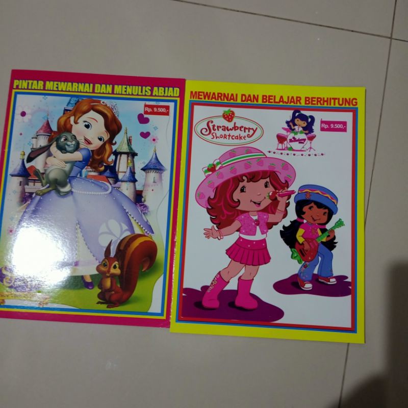 buku paket isi 5 buku, mewarnai untuk anak perembuan A4(21×30cm)