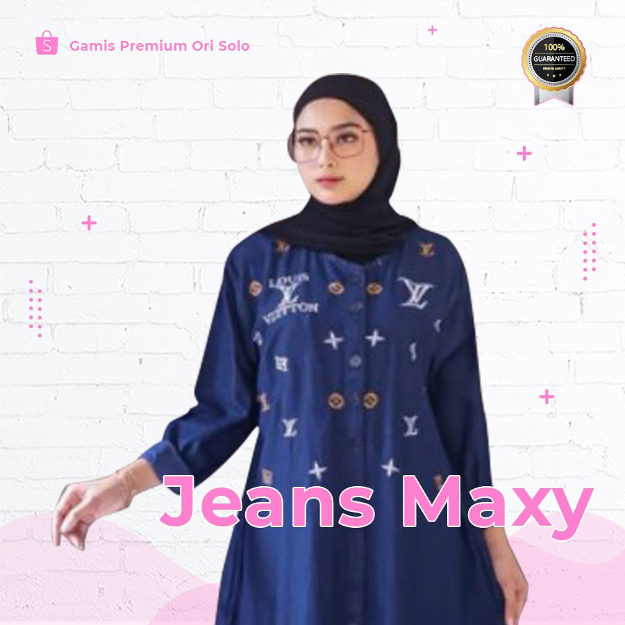 Jeans Maxy Gamis Wanita Kekinian Dress Muslim Wanita Premium Ori by Spassy