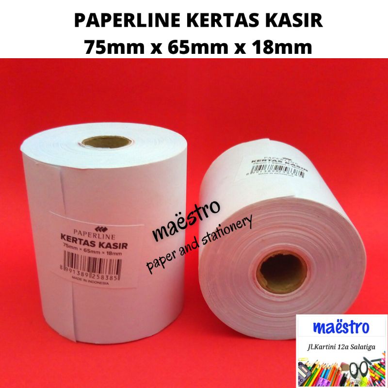 

Telstruk Paperline TS7565/ Kertas Kasir 75mmx65mmx18mm / Paper Rol Murah