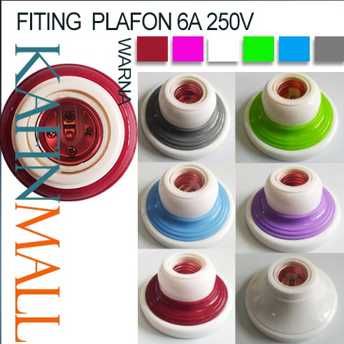 6A Fitting plafon warna warni fiting plafon bulat /persegi rumah Fitting lampu