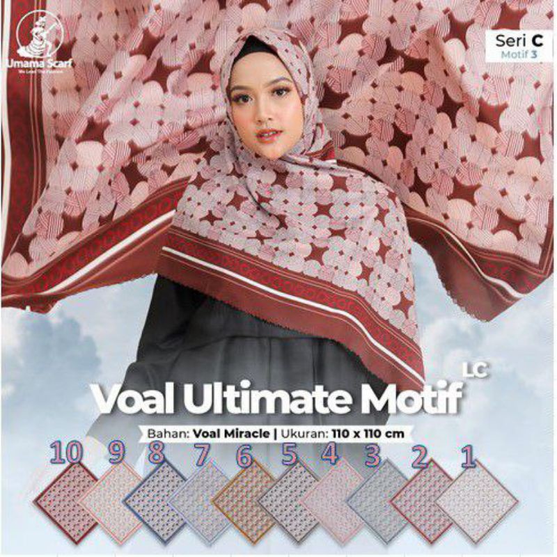 HIJAB SEGI EMPAT UMAMA SQUARE HIJAB VOAL ULTIMATE SERI C MOTIF 3