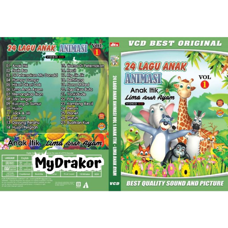 kaset VCD 24 Lagu Anak animasi