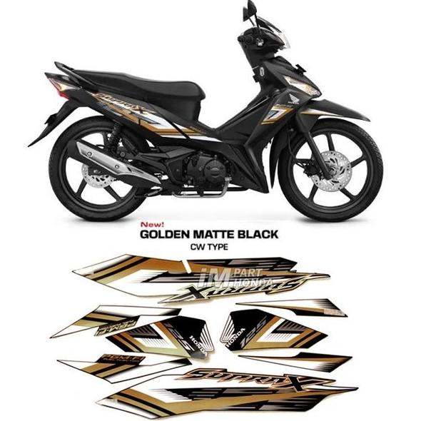 Stiker New Supra X 125 Fi K41 2022 Golden Matte Black Gold Hitam Dof