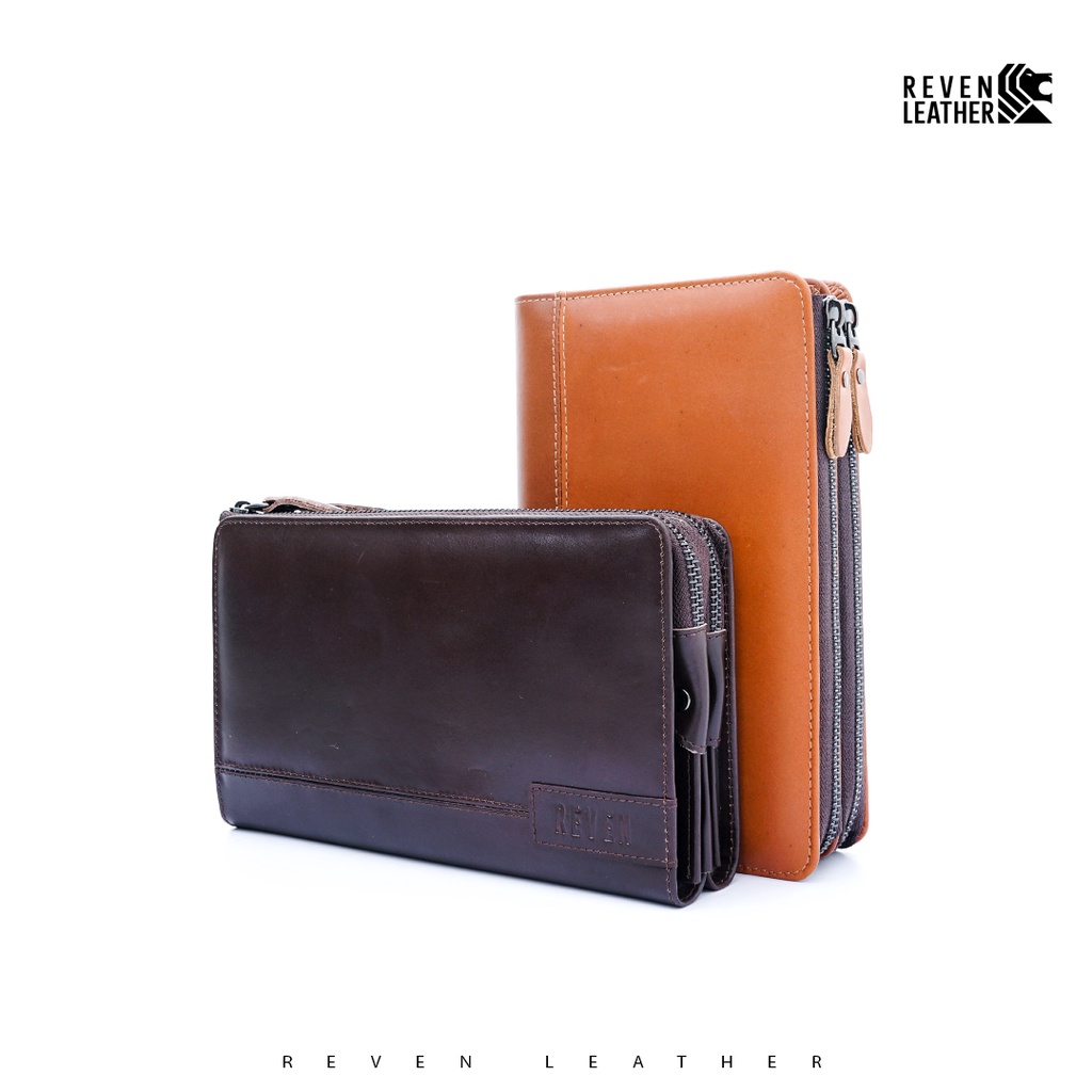REVEN LEATHER - handbag pria / tas clutch pria kulit asli  Diamante