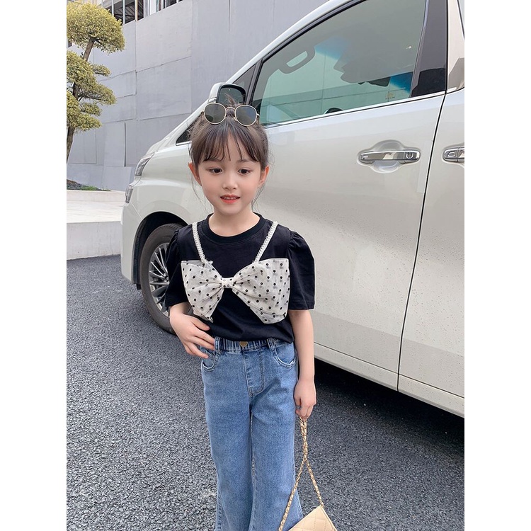 (LOLI-JKT) BS-257 SET ANAK CEWEK PITA COLLAR + CELANA JEANS SIZE 100-140