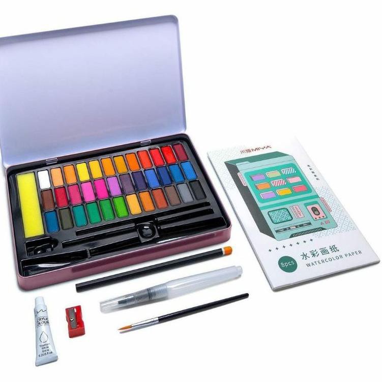 

>miya water color tin case 36clr set St0k L4gi,,<