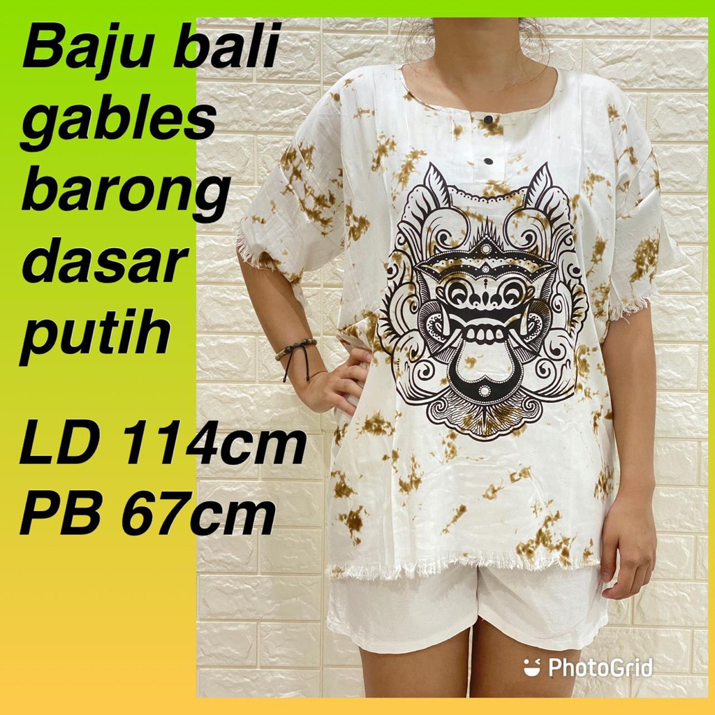 BAJU BARONG DASAR PUTIH ACAK ALL SZ