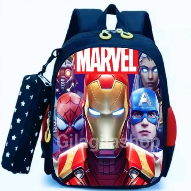 GGS Tas Ransel Sekolah Anak Marvel Lucu Tas Ransel Kain NILON Backpack Untuk Ransel Cowok Tas Ransel Backpack anak lakikali 2022