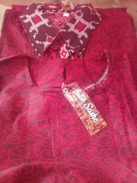 Maura Couple-batik Couple Atasan,dolby Dolbi Doly Mega Mendung Merah,batik Couple Pekalongan