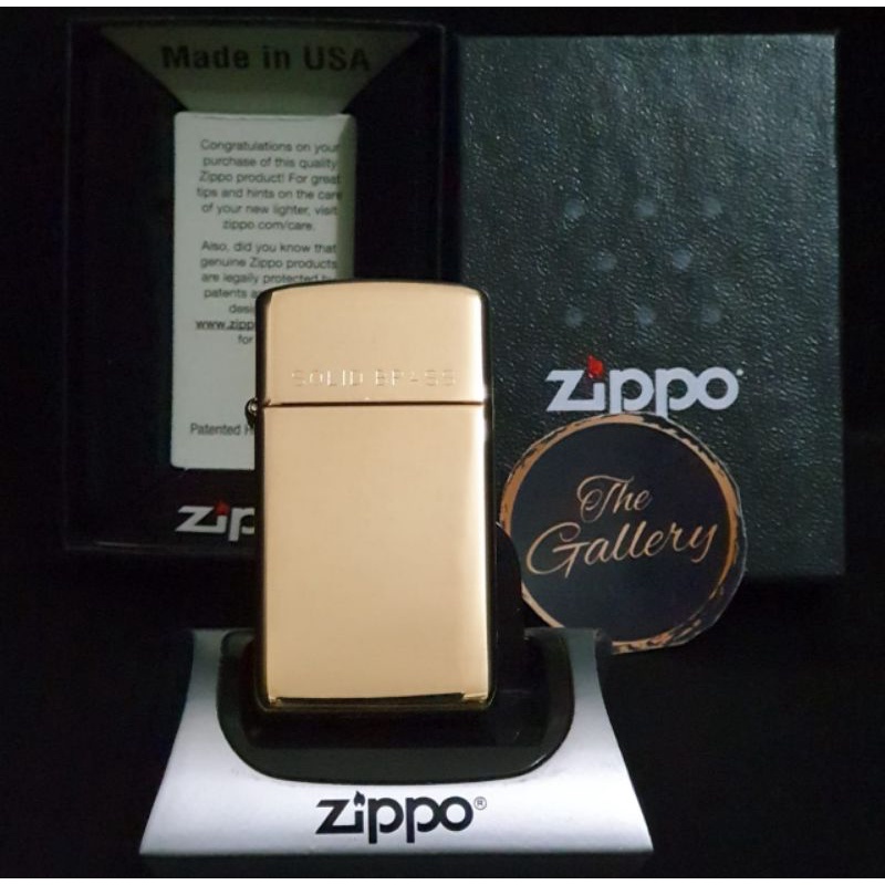 ⭐⭐⭐⭐⭐ 1654 ORIGINAL ZIPPO SLIM SOLID BRASS