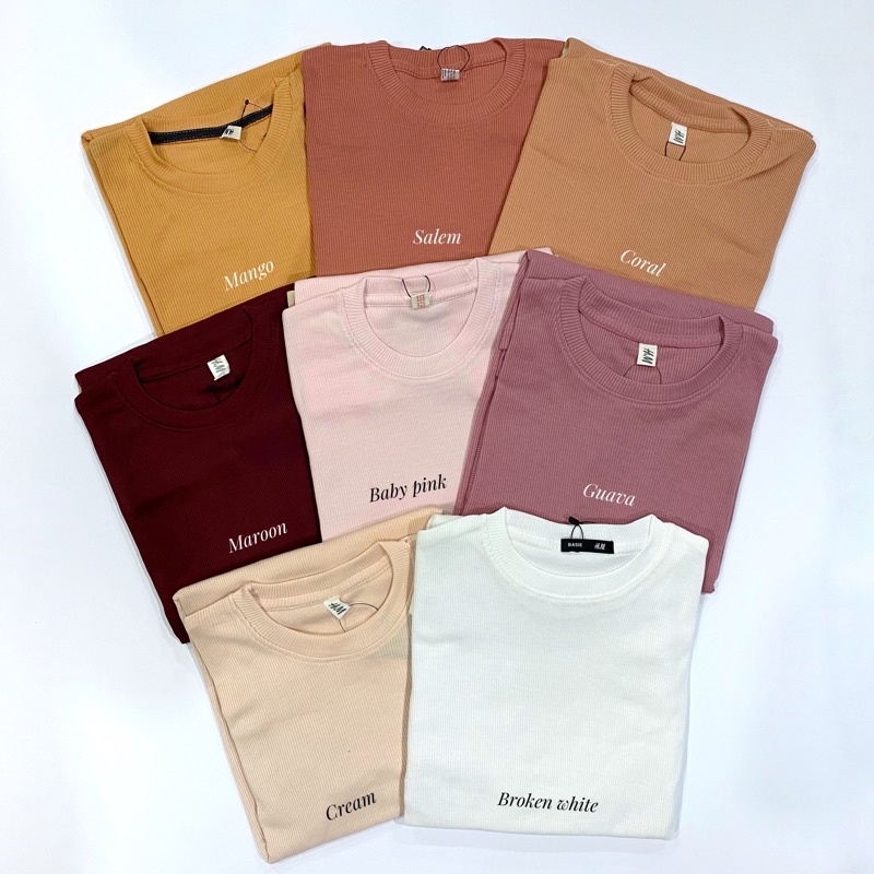 KAOS RIB KNIT TEBAL UNISEX POLOS LENGAN PANJANG PREMIUM / T SHIRT BASIC UNISEX PRIA WANITA