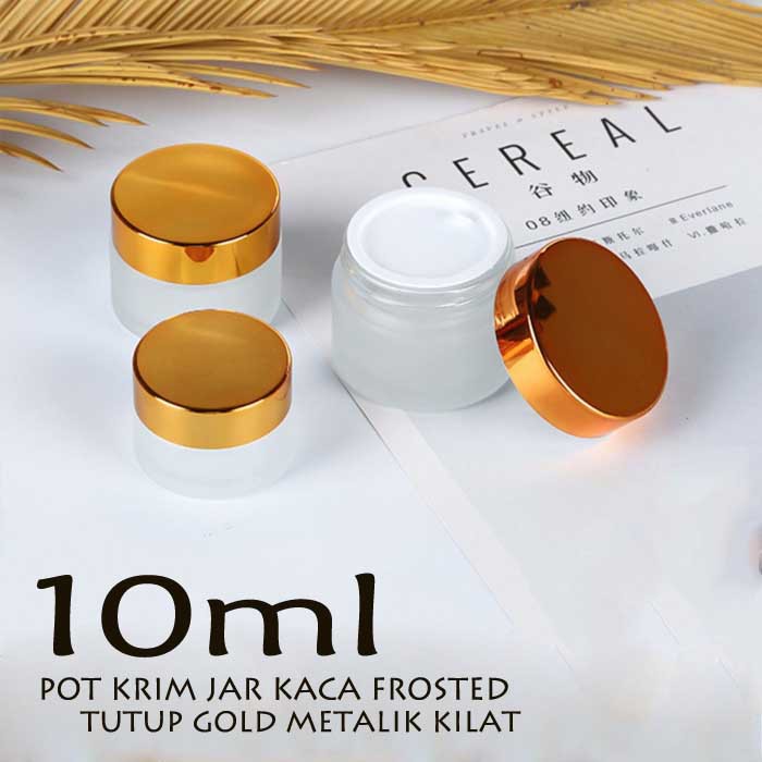 Grosir Pot Krim 10gram Pot Cream 10 gram Wadah Botol Kosong Cosmetic Kaca Frosted Doff Jar Kaca 10ml